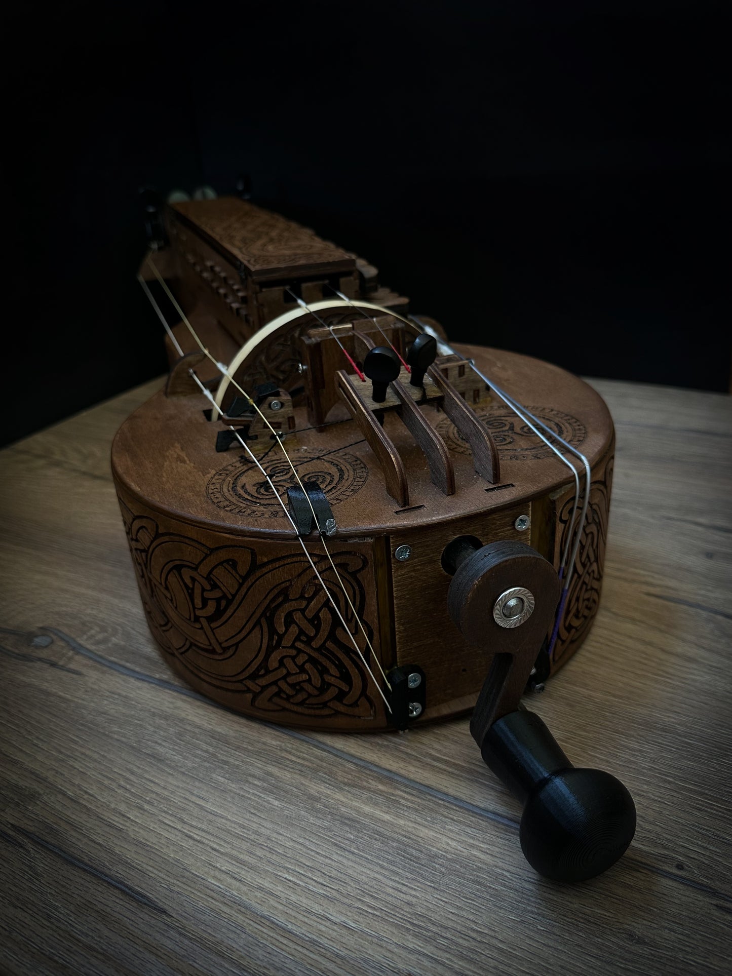 Hurdy-Gurdy, Wooden Hurdy Gurdy, Handmade Hurdy Gurdy, 6 String Hurdy Gurdy, Lyre instrument, 24 keys