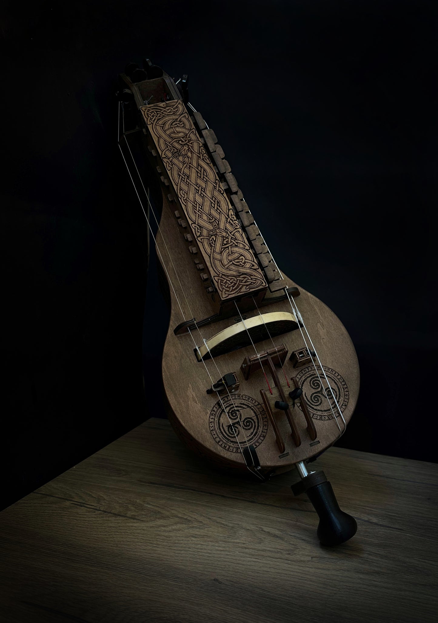 Hurdy-Gurdy, Wooden Hurdy Gurdy, Handmade Hurdy Gurdy, 6 String Hurdy Gurdy, Lyre instrument, 24 keys