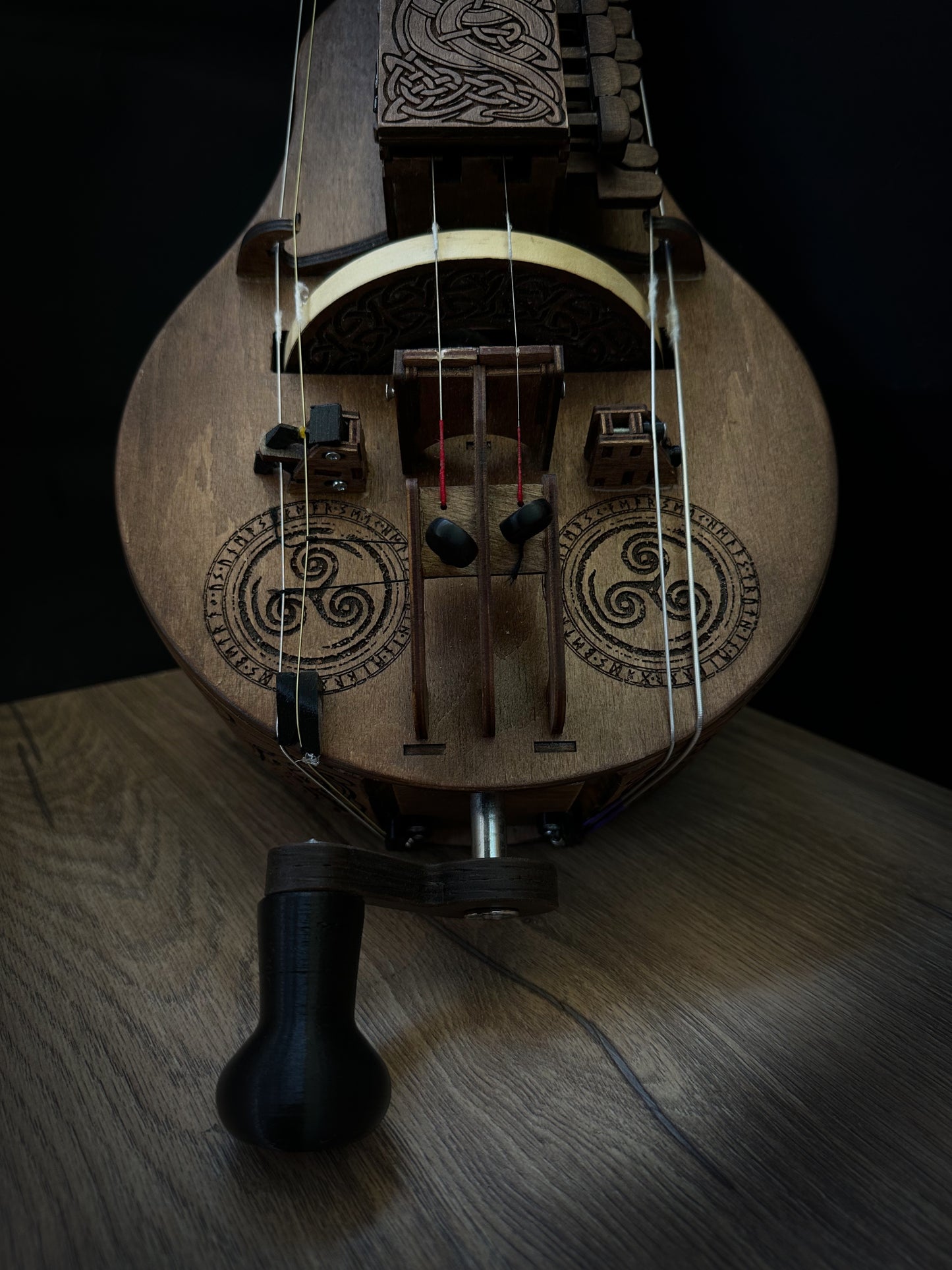 Hurdy-Gurdy, Wooden Hurdy Gurdy, Handmade Hurdy Gurdy, 6 String Hurdy Gurdy, Lyre instrument, 24 keys