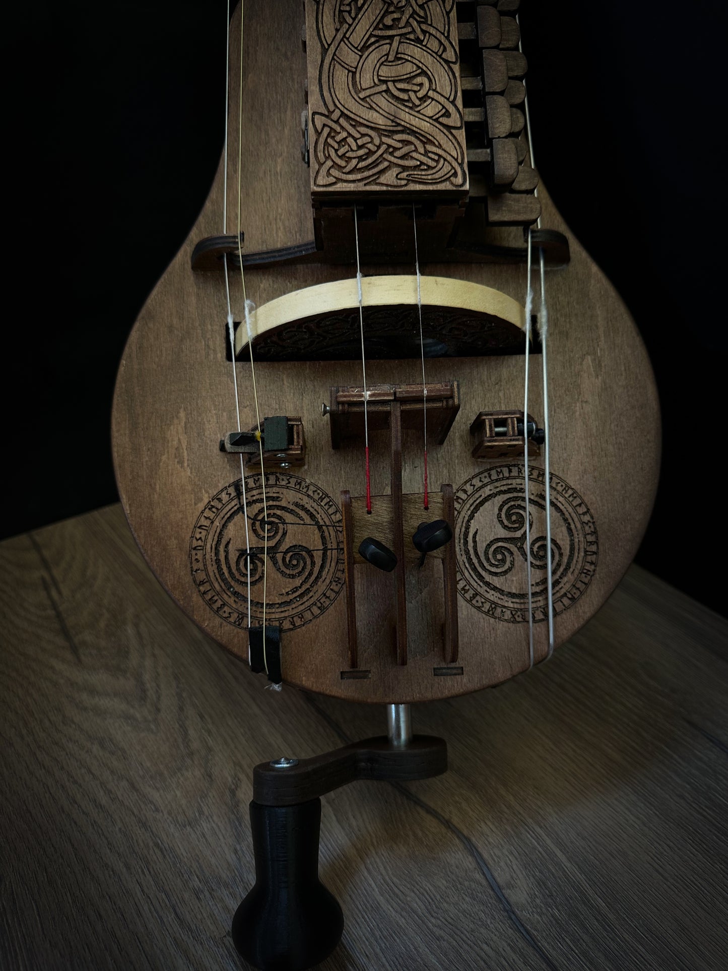 Hurdy-Gurdy, Wooden Hurdy Gurdy, Handmade Hurdy Gurdy, 6 String Hurdy Gurdy, Lyre instrument, 24 keys