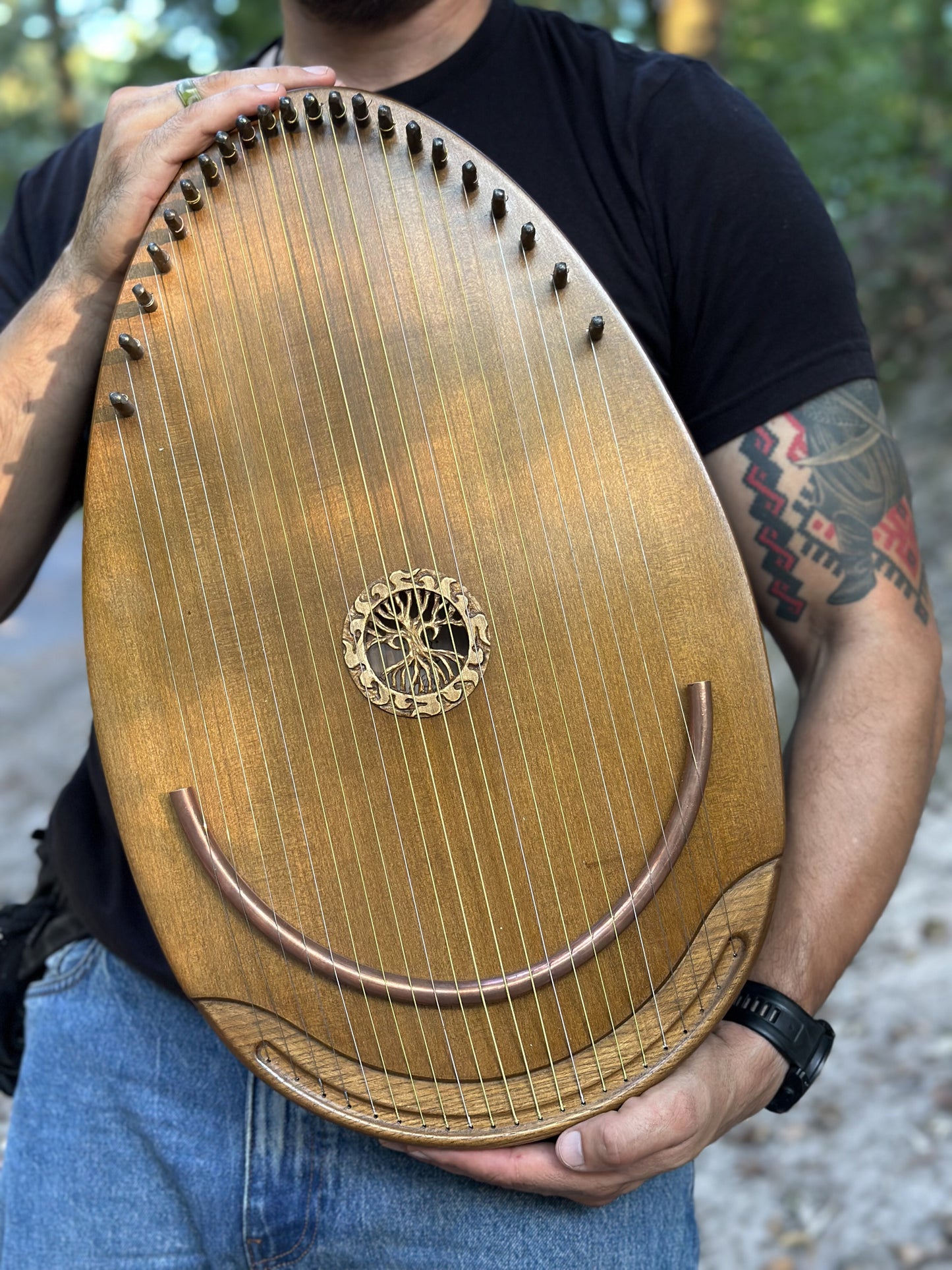 Reverie Harp, Wood Musical Instrument, Therapy Harp, Handmade Harp, Gift for him, Gift for her, 22 string, Lyre, Ethnic Lyre, Exclusive Harp