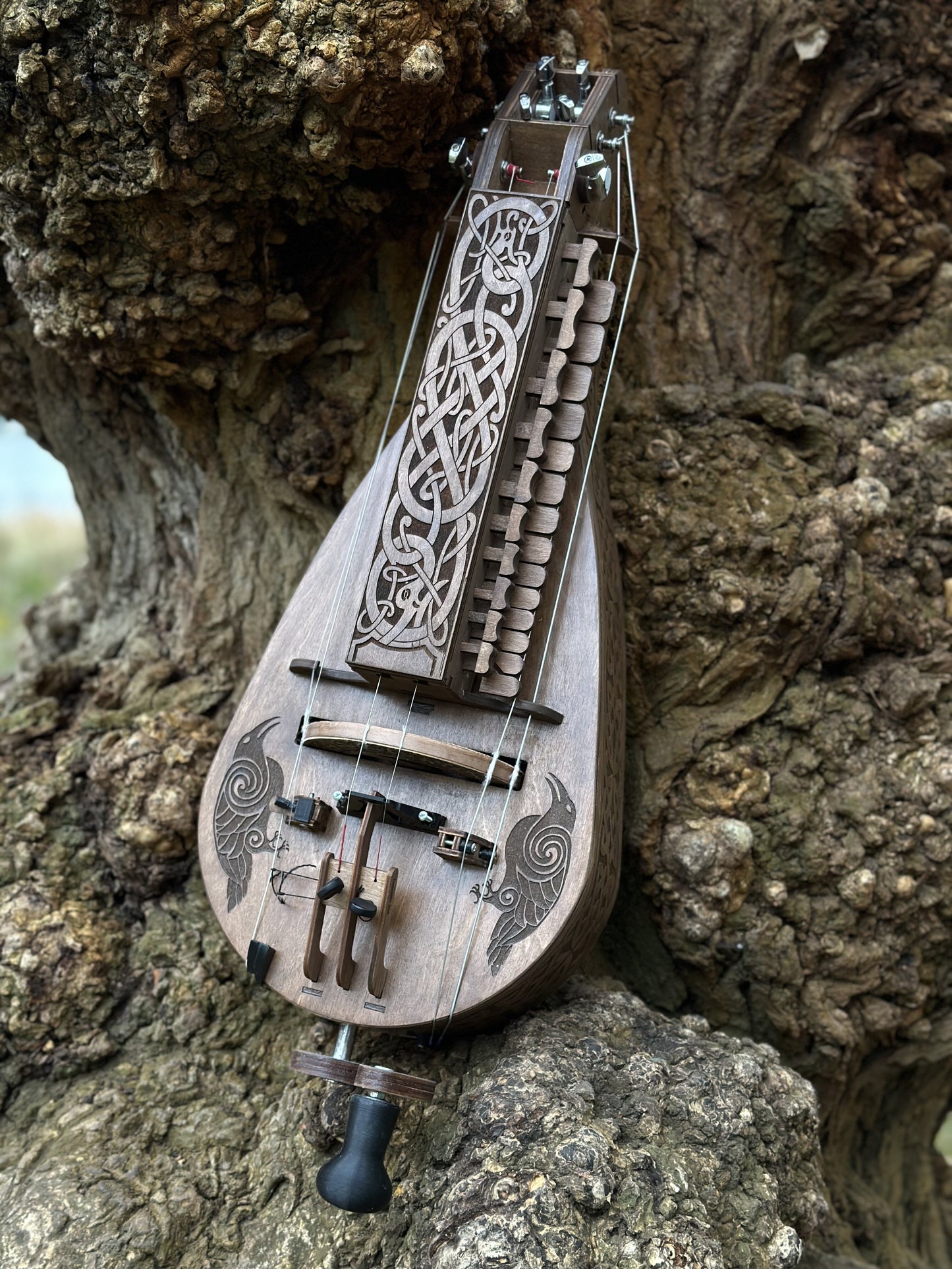 Electro-Acoustic Hurdy-Gurdy With Pickup, Handmade 6 String Hurdy Gurdy