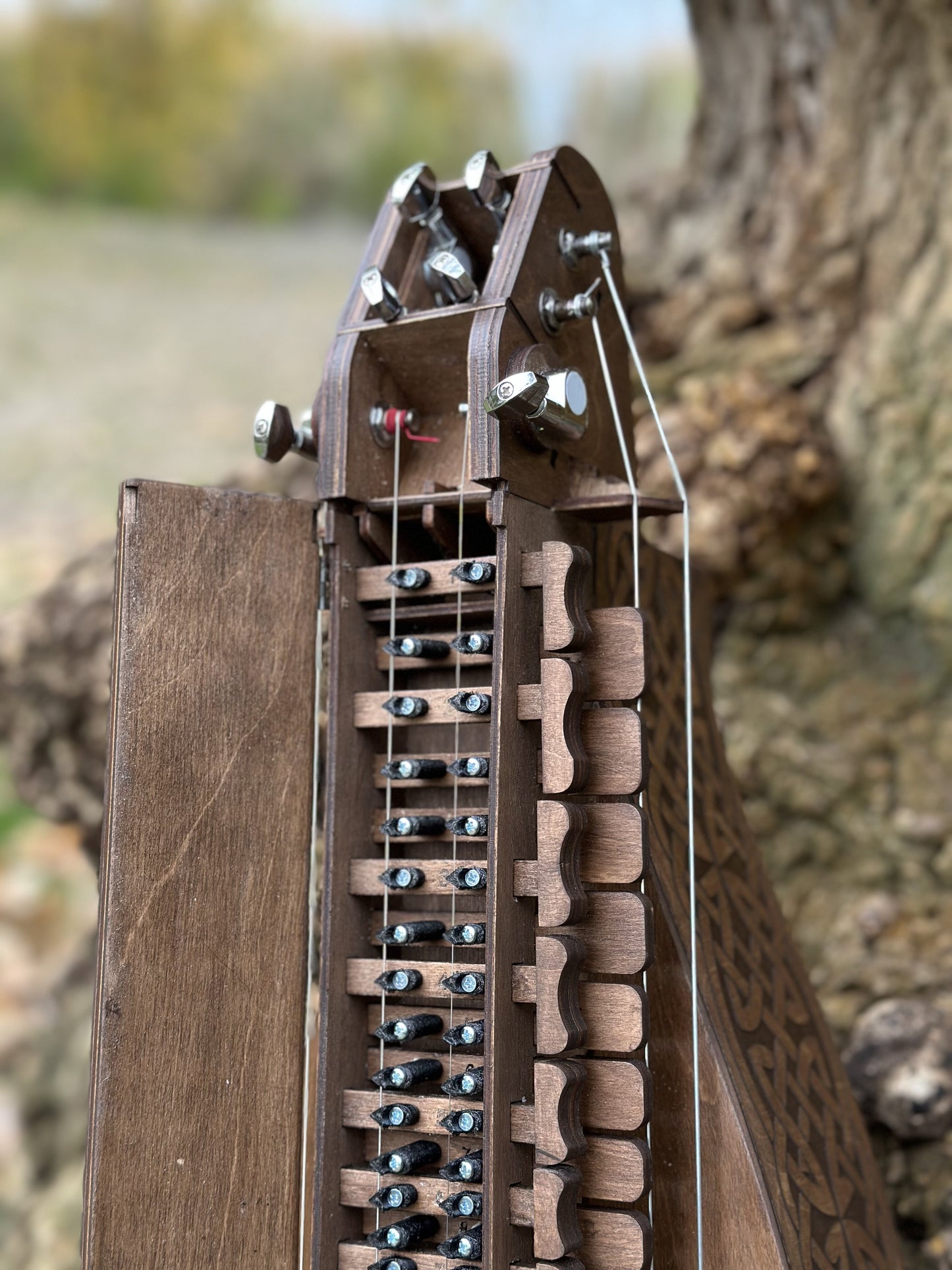 Electro-Acoustic Hurdy-Gurdy With Pickup, Handmade 6 String Hurdy Gurdy