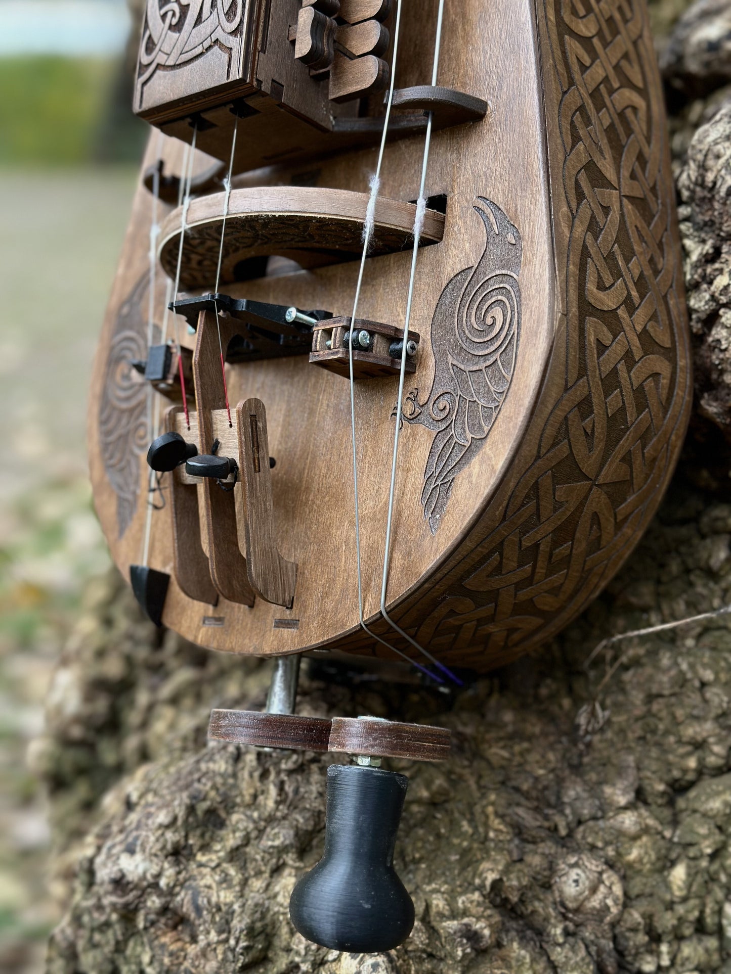 Electro-Acoustic Hurdy-Gurdy With Pickup, Handmade 6 String Hurdy Gurdy
