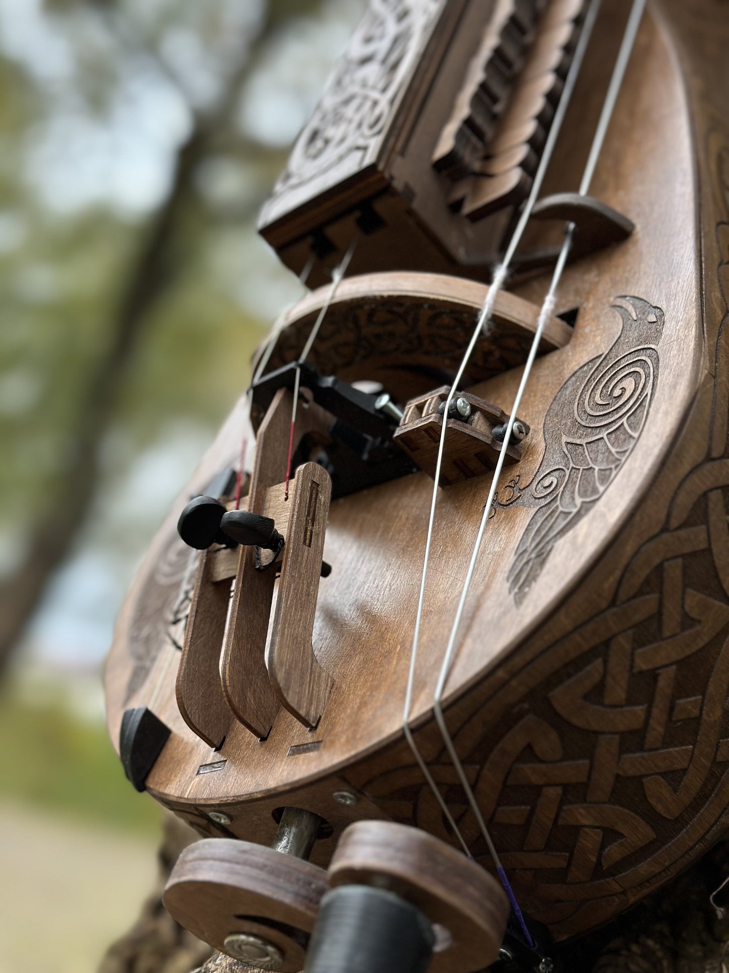 Electro-Acoustic Hurdy-Gurdy With Pickup, Handmade 6 String Hurdy Gurdy