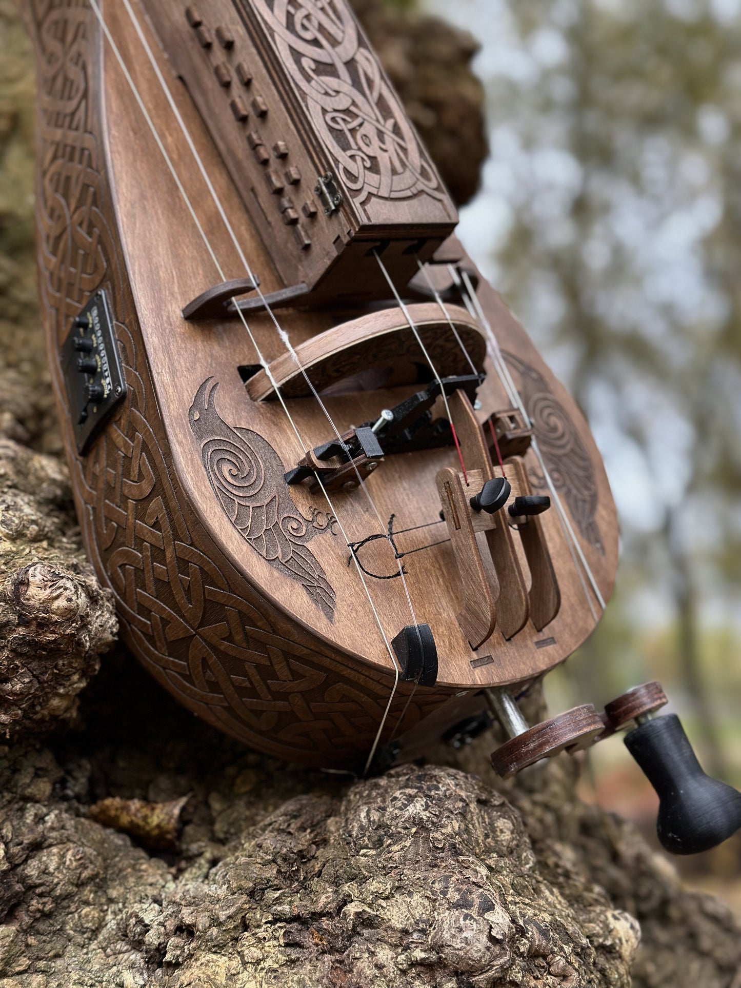 Electro-Acoustic Hurdy-Gurdy With Pickup, Handmade 6 String Hurdy Gurdy