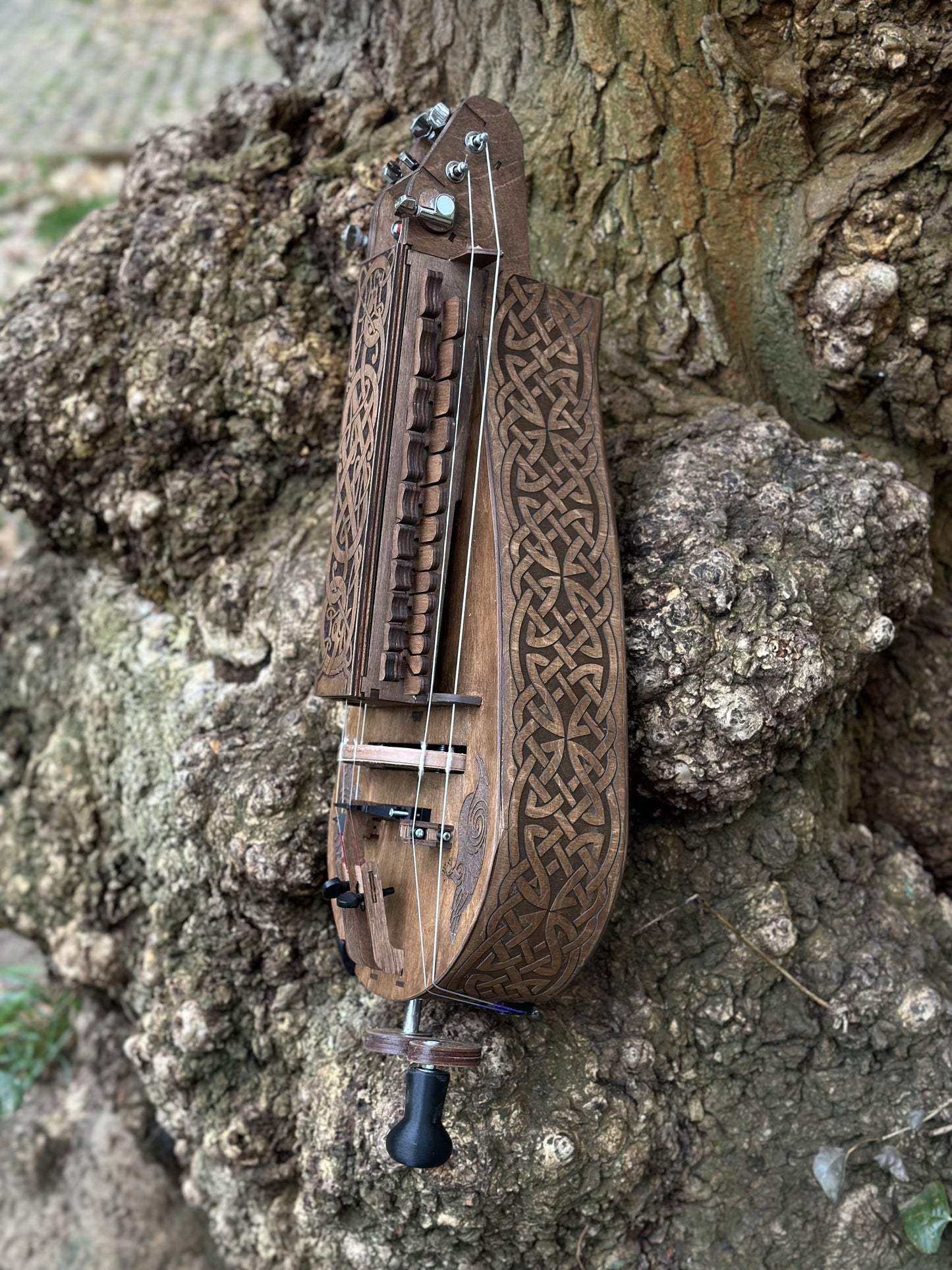 Electro-Acoustic Hurdy-Gurdy With Pickup, Handmade 6 String Hurdy Gurdy