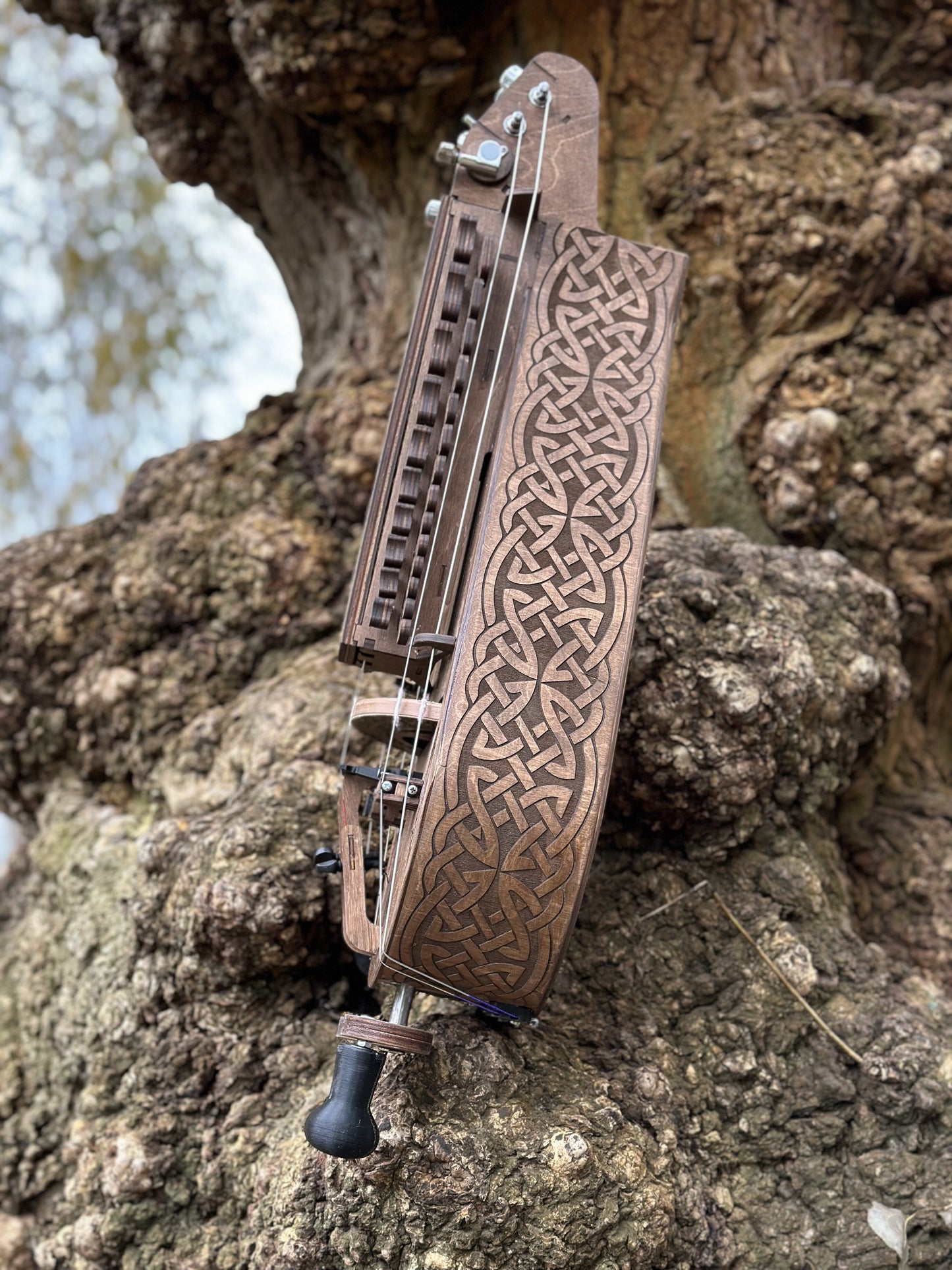 Electro-Acoustic Hurdy-Gurdy With Pickup, Handmade 6 String Hurdy Gurdy