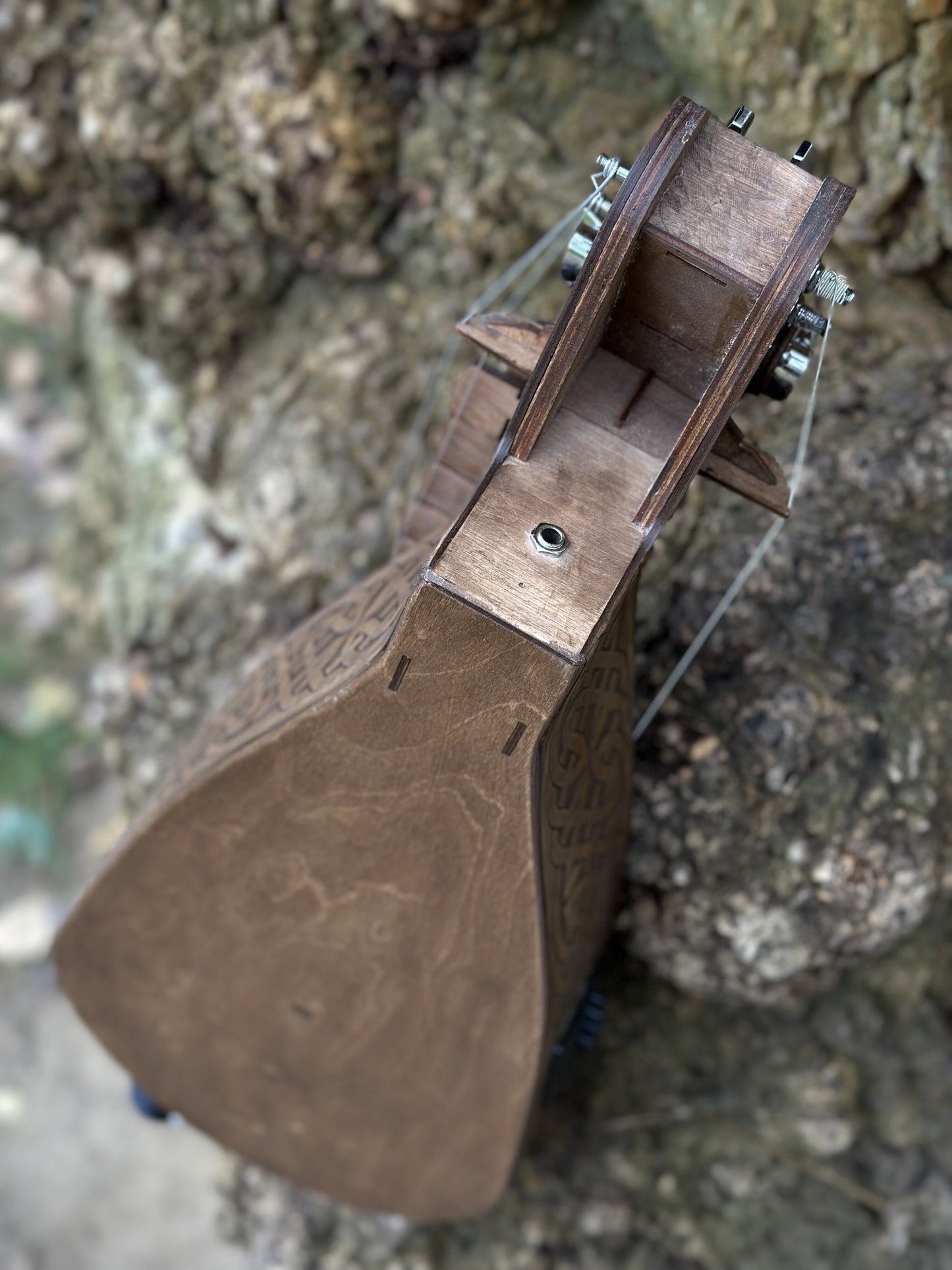 Electro-Acoustic Hurdy-Gurdy With Pickup, Handmade 6 String Hurdy Gurdy