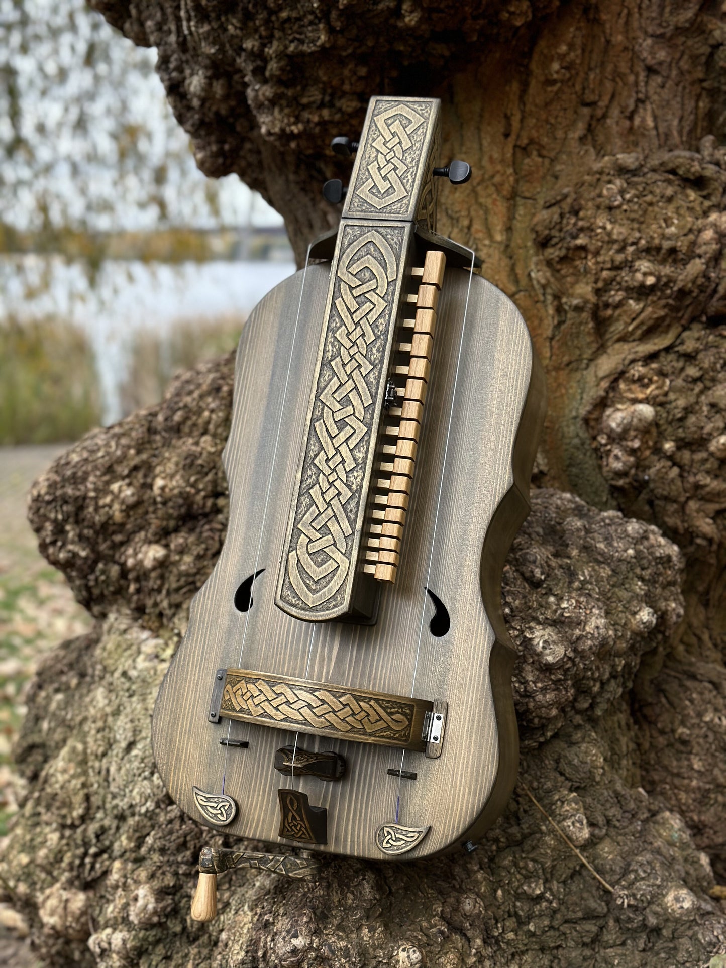 Hurdy-Gurdy, Wooden Hurdy Gurdy, Handmade Hurdy Gurdy, 4-String Hurdy Gurdy, Lyre instrument, 17 keys, Hurdy-gurdy gift, Ethnic instrument