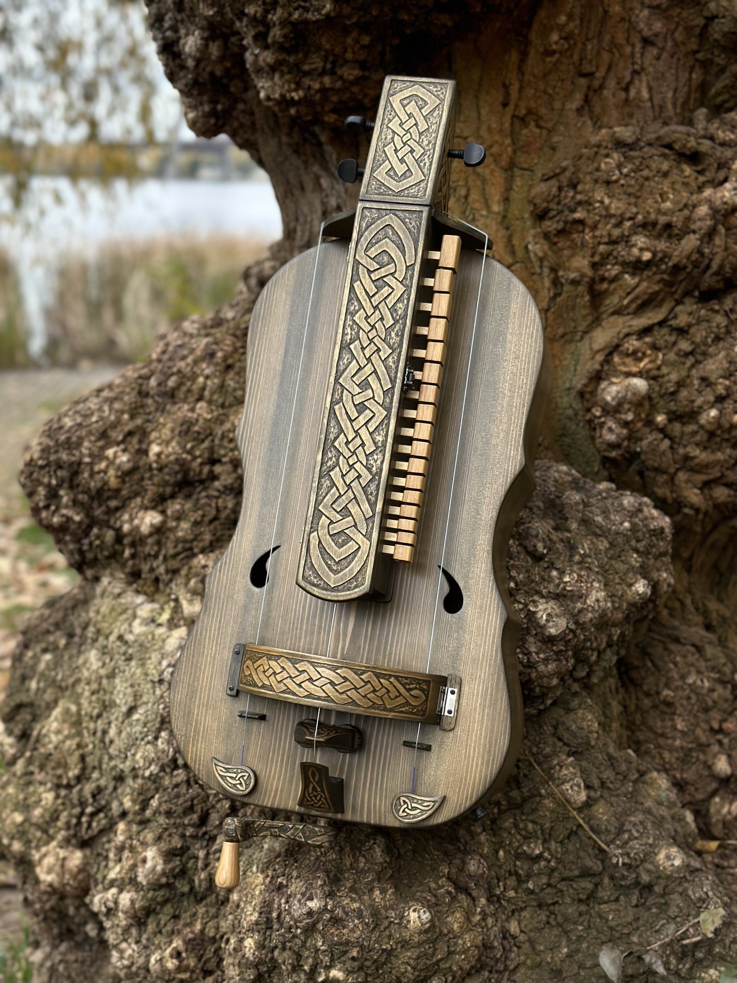 Hurdy-Gurdy, Wooden Hurdy Gurdy, Handmade Hurdy Gurdy, 4-String Hurdy Gurdy, Lyre instrument, 17 keys, Hurdy-gurdy gift, Ethnic instrument