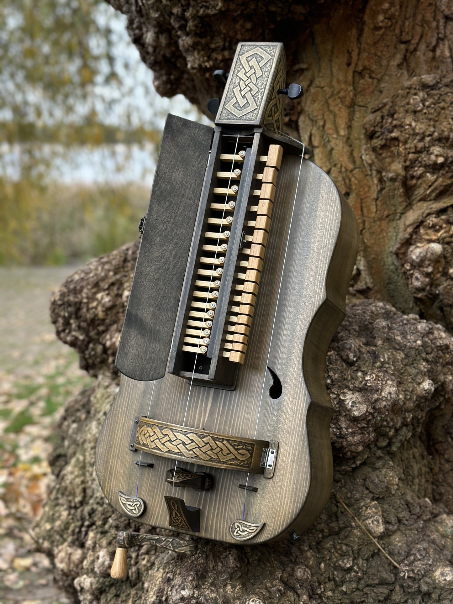 Hurdy-Gurdy, Wooden Hurdy Gurdy, Handmade Hurdy Gurdy, 4-String Hurdy Gurdy, Lyre instrument, 17 keys, Hurdy-gurdy gift, Ethnic instrument