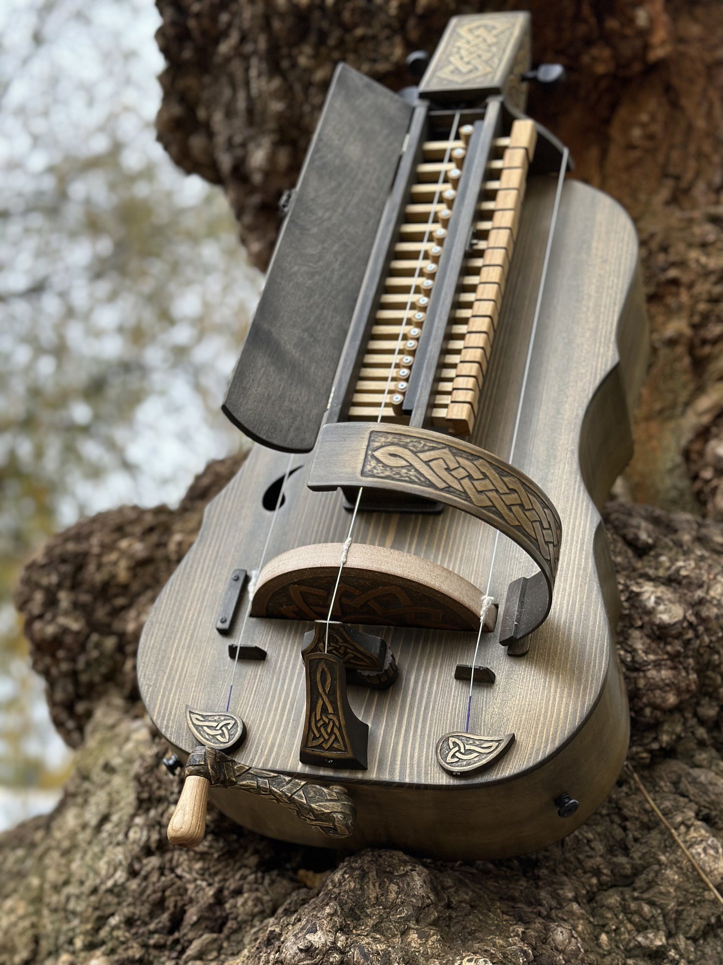 Hurdy-Gurdy, Wooden Hurdy Gurdy, Handmade Hurdy Gurdy, 4-String Hurdy Gurdy, Lyre instrument, 17 keys, Hurdy-gurdy gift, Ethnic instrument