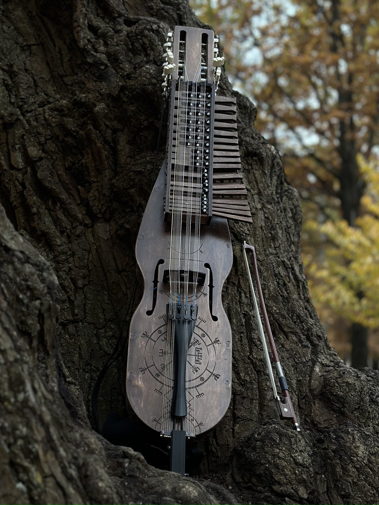 Nyckelharpa, Sweden Violin bowed, Keyed Fiddle, Moraharpa, Viola, Esseharpe, Handmade Electric-Acoustic Nyckelharpa