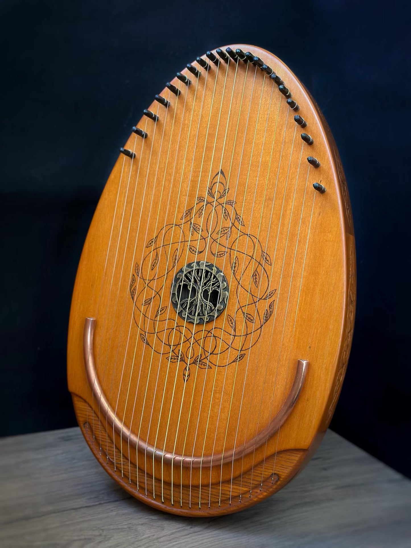 Reverie Harp, Wood Musical Instrument, Therapy Harp, Handmade Harp, 22 string, Lyre, Ethnic Lyre, Exclusive Harp