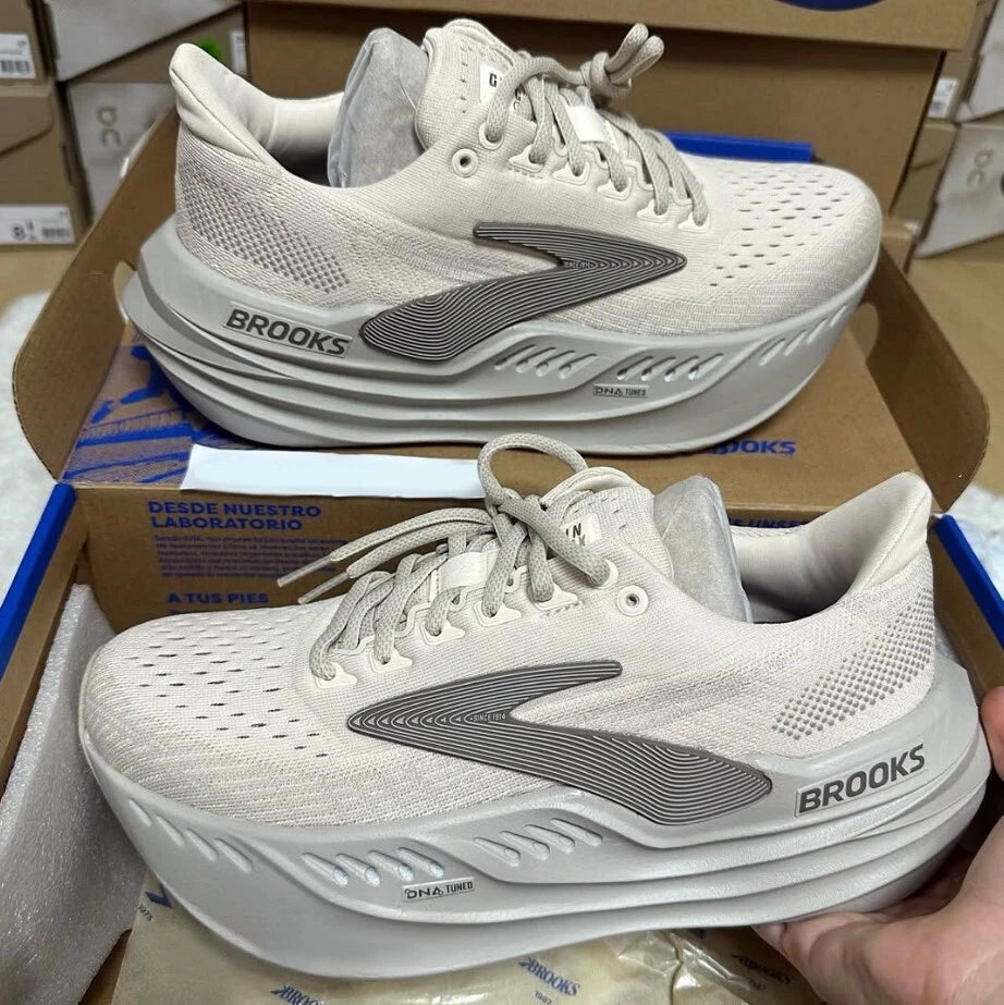 New Brooks Glycerin Max Women's Color Almond Peach/London Fog/White (US Stock)