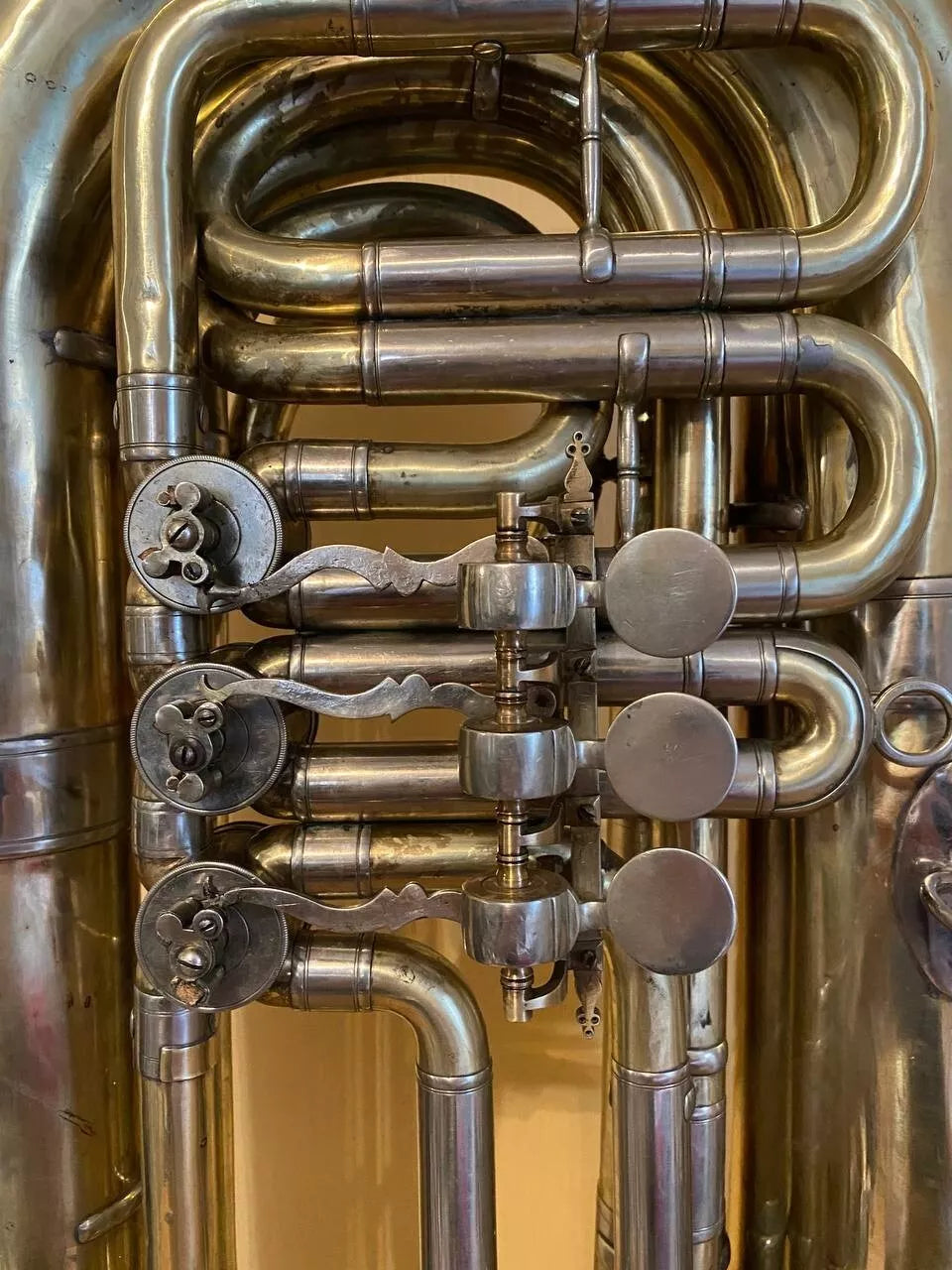 Tuba "Bb" Brass Pipe Wind Instrument Horn pre-WWI Germany Antique J. Altrichter
