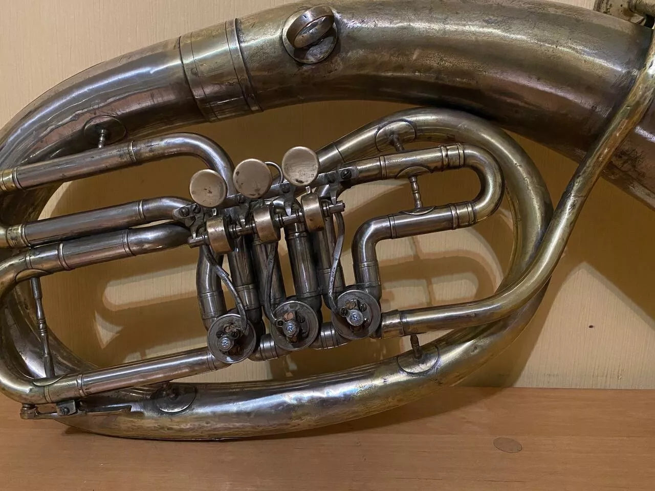 Baritone Wind Brass Musical Instrument USSR Soviet Horn Vintage and Rare