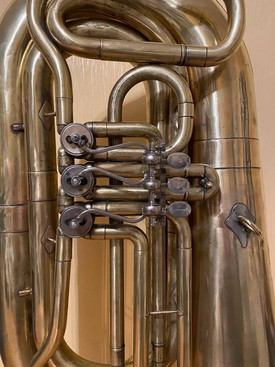 Tuba "Bb" Brass Pipe Wind Instrument Brass USSR Horn Mouthpiece Vintage Rare