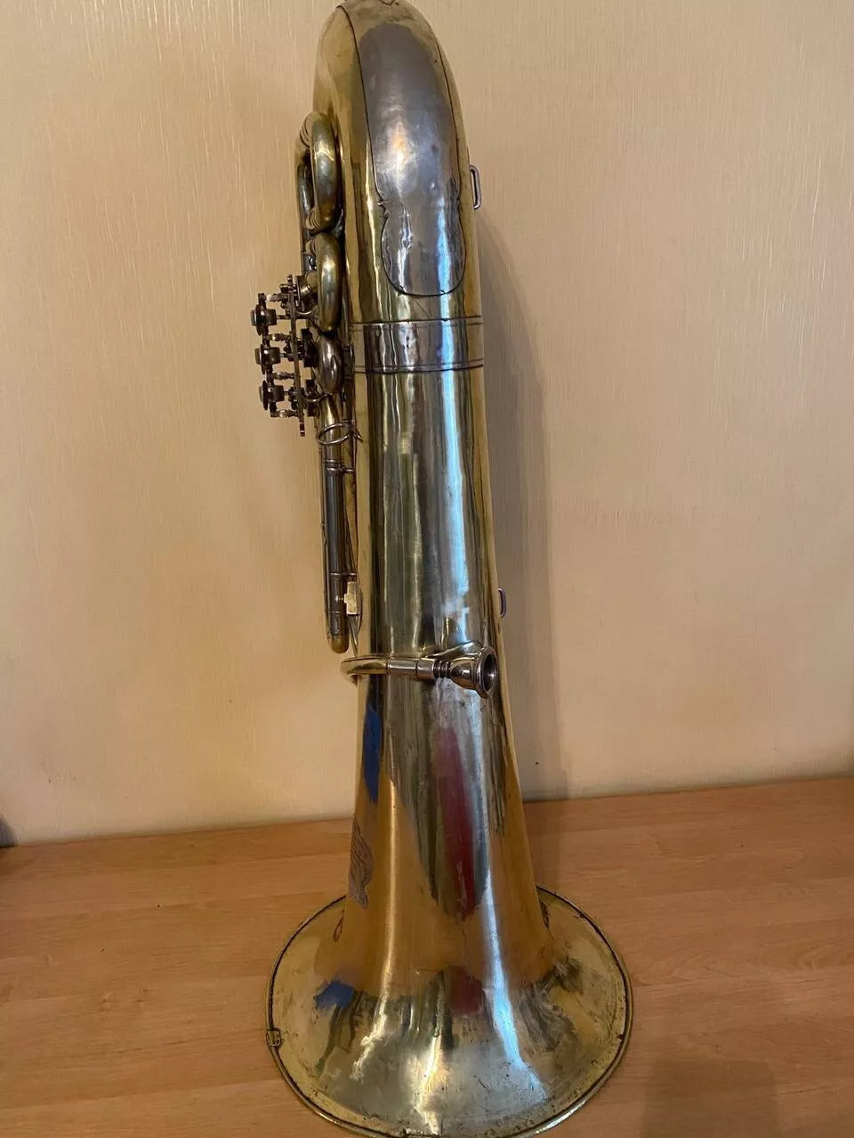 Tuba "Bb" Brass Pipe Wind Instrument Horn pre-WWI Germany Antique J. Altrichter