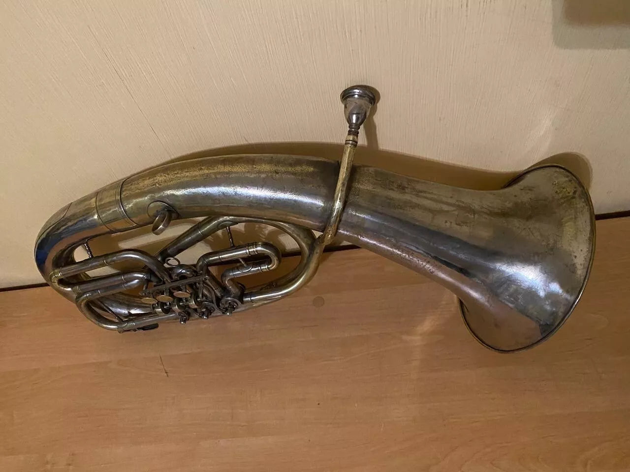 Baritone Wind Brass Musical Instrument USSR Soviet Horn Vintage and Rare