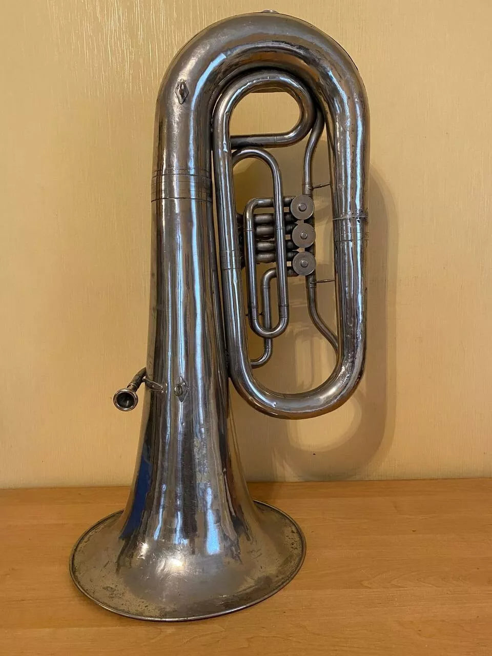 Tuba "Es" Brass Pipe Wind Instrument Brass USSR Old 3 Valve Vintage and Rare