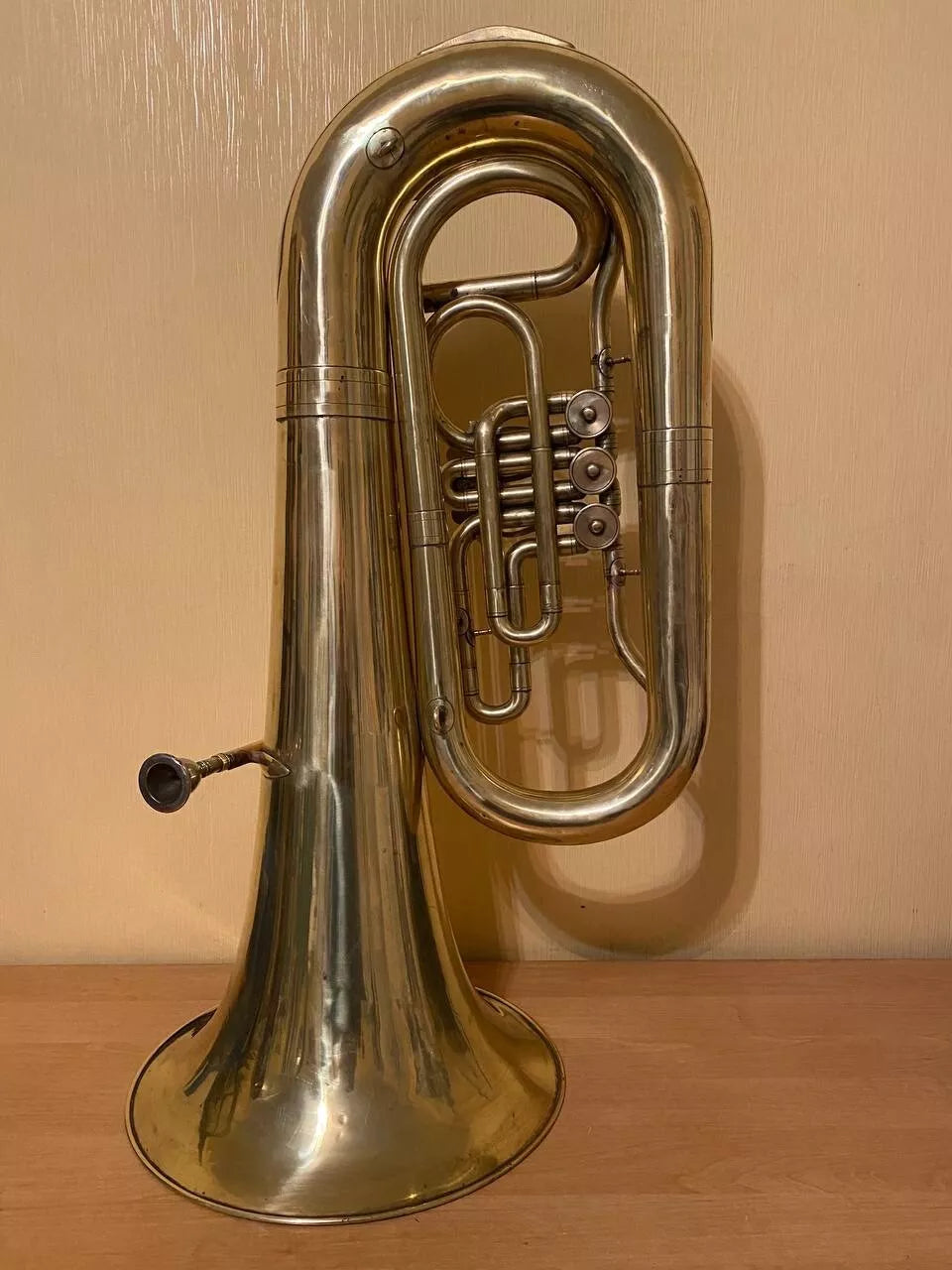 Tuba "Es" Brass Pipe Wind Instrument Brass Trumpet USSR Horn Vintage and Rare