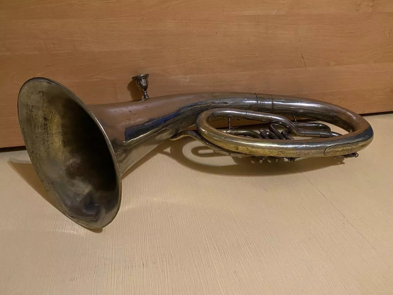 Baritone Wind Brass Musical Instrument USSR Soviet Horn Vintage and Rare