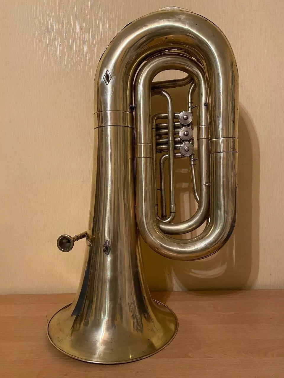 Tuba "Bb" Brass Pipe Wind Instrument Brass USSR Horn Mouthpiece Vintage Rare