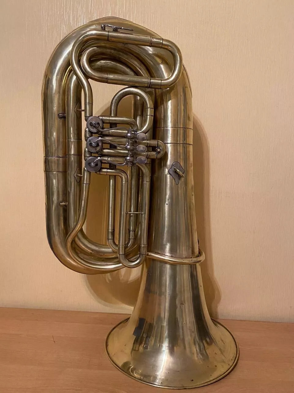 Tuba "Bb" Brass Pipe Wind Instrument Brass USSR Horn Mouthpiece Vintage Rare