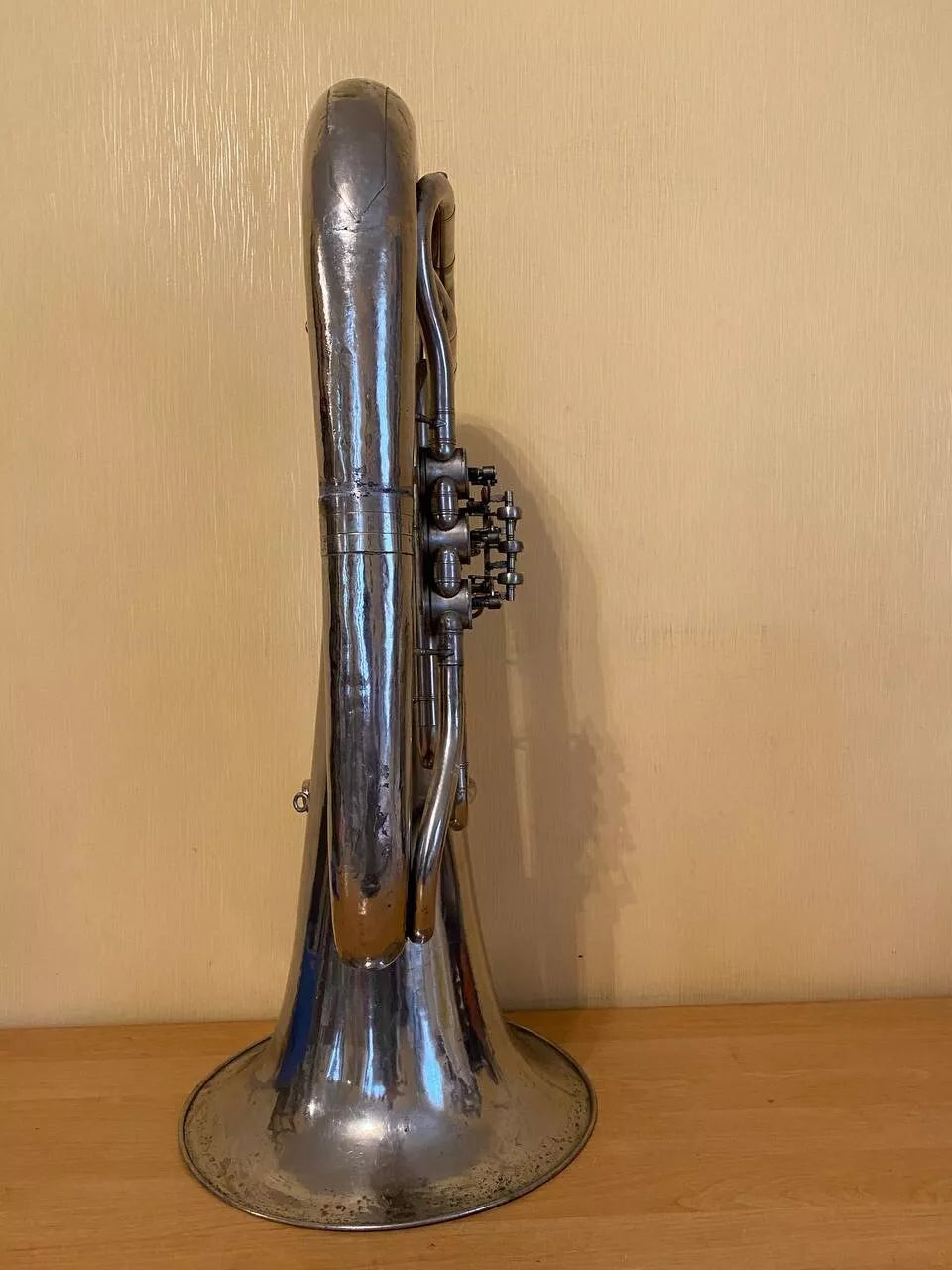 Tuba "Es" Brass Pipe Wind Instrument Brass USSR Old 3 Valve Vintage and Rare