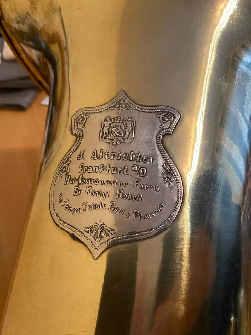Tuba "Bb" Brass Pipe Wind Instrument Horn pre-WWI Germany Antique J. Altrichter