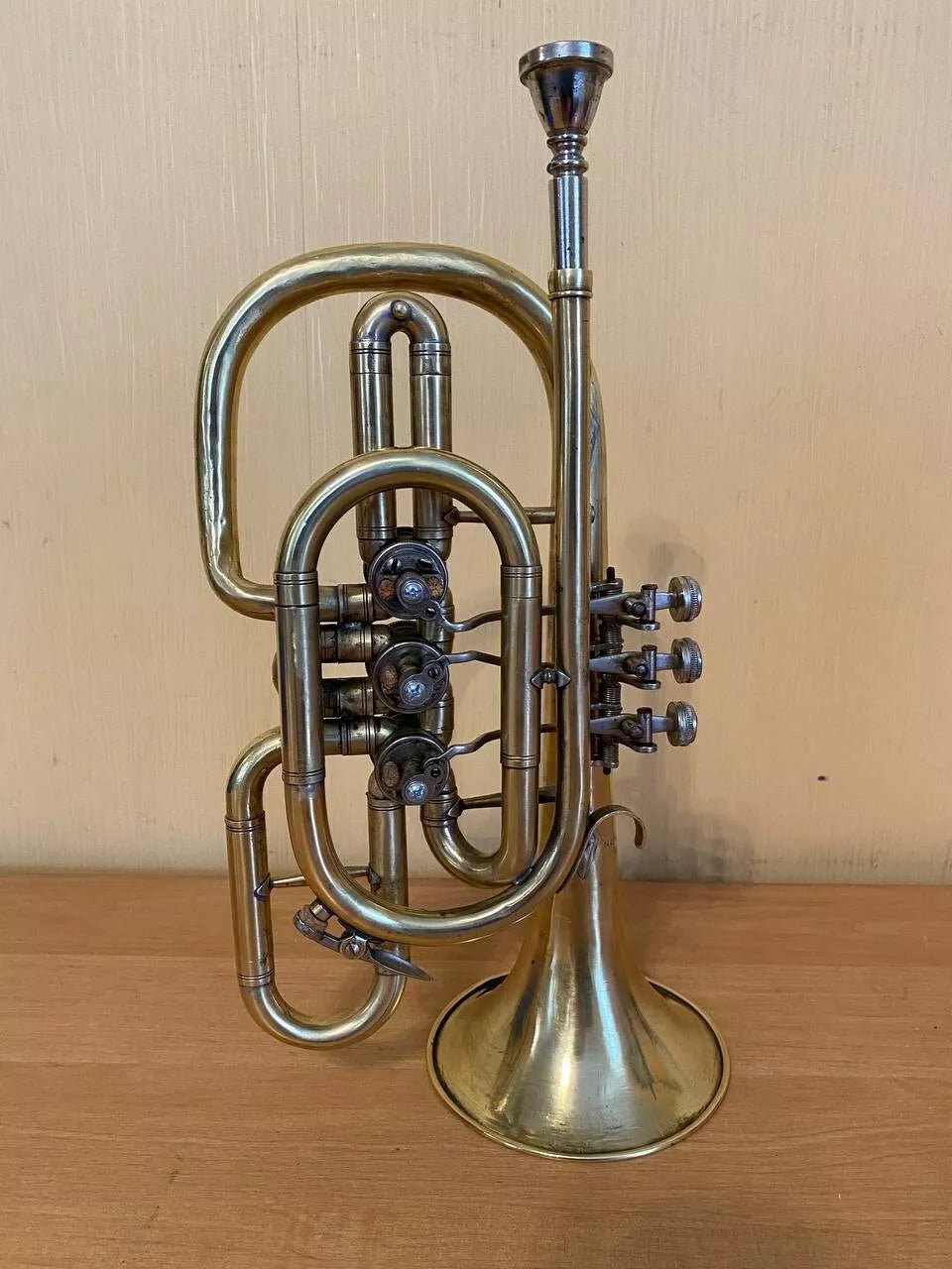Soviet Trumpet Cornet USSR Musical Wind Instrument Horn Mouthpiece Vintage