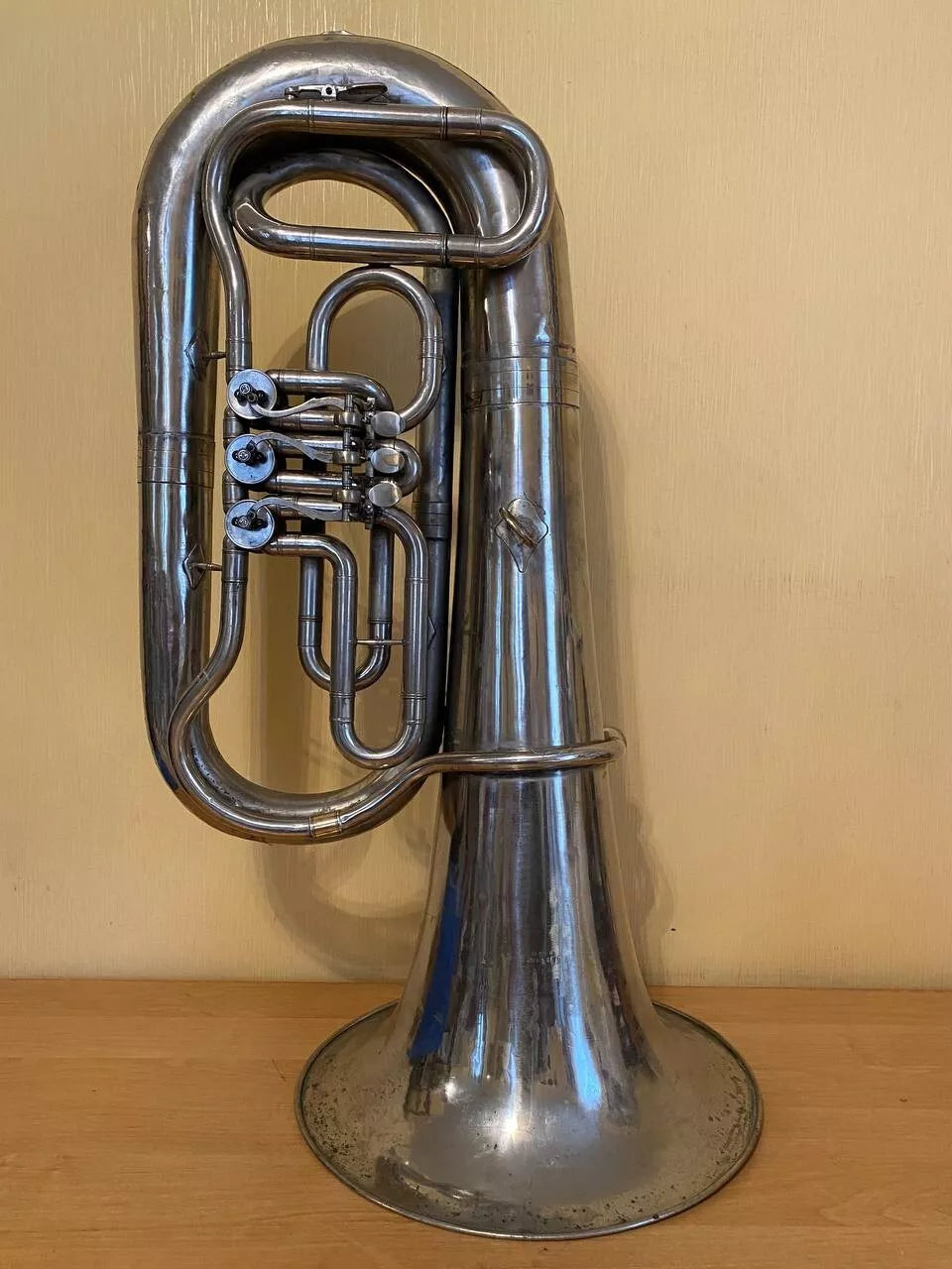 Tuba "Es" Brass Pipe Wind Instrument Brass USSR Old 3 Valve Vintage and Rare