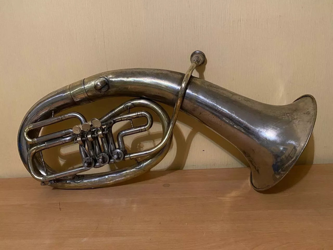 Baritone Wind Brass Musical Instrument USSR Soviet Horn Vintage and Rare