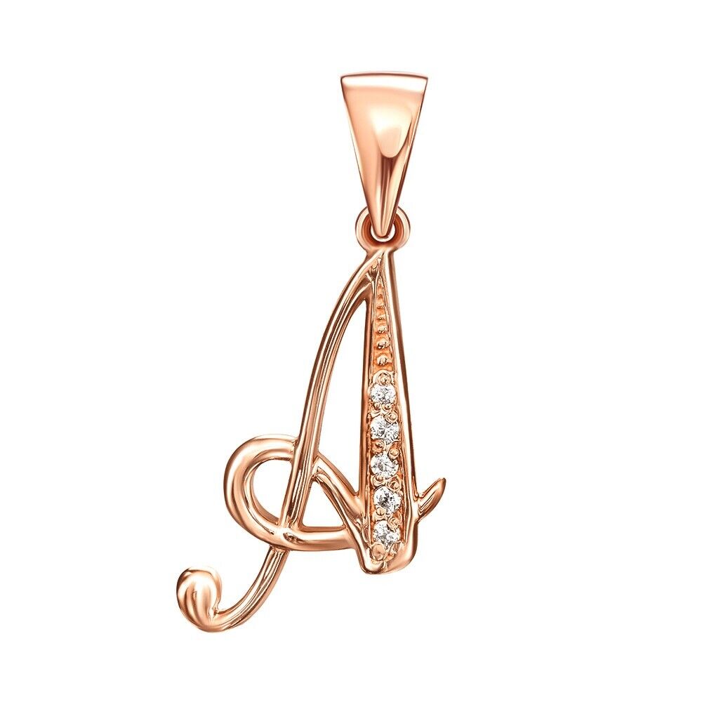 New Pendant - Letter A Name Girl Woman Necklace Jewelry Charm 14k gold (585)