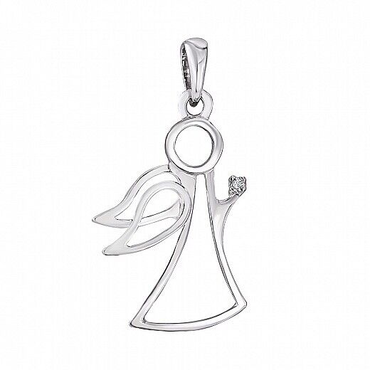 New Pendant - Arrow Angel Necklace Jewelry Charm 14k  White gold (585)