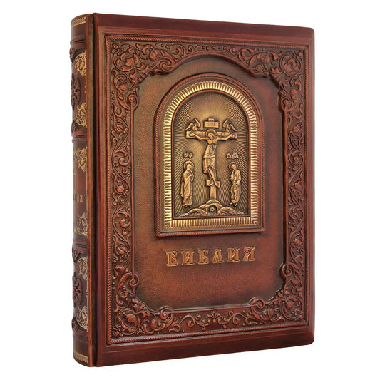 in Russian Bible Leather Библия с гравюрами Гюстава Доре 21х30cm Gift Exclusive