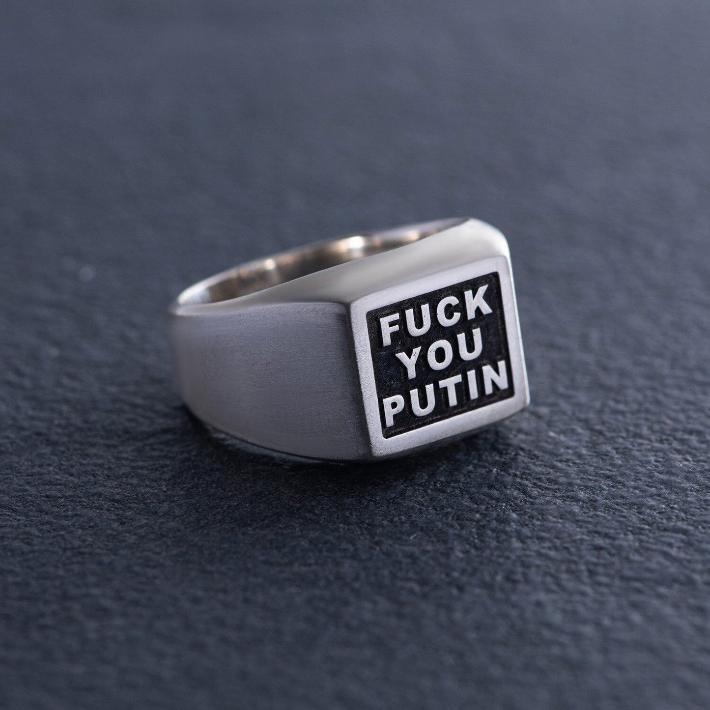 Silver 925 Ring - F You Putin War Ukraine Russia Jewelry Charm Man Sizes