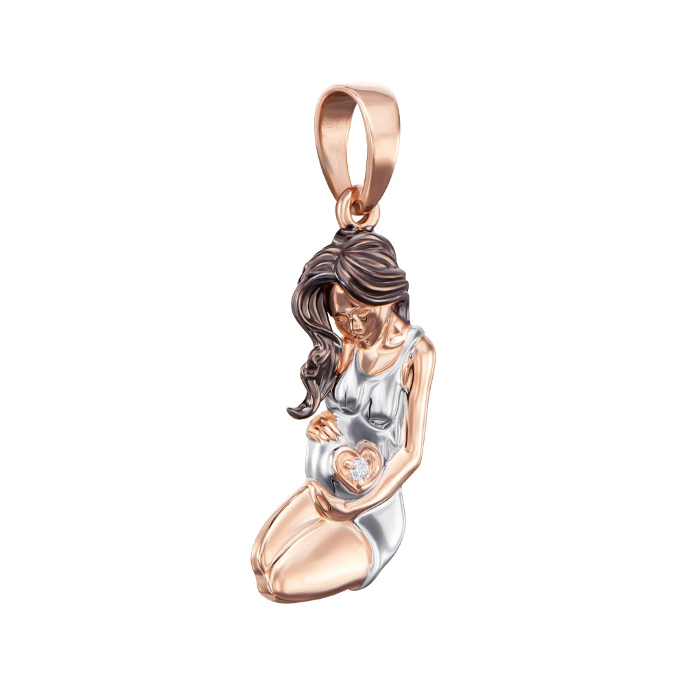 Pendant Pregnancy Сhild Baby Women Gift Necklace Jewelry Charm 14k gold (585)