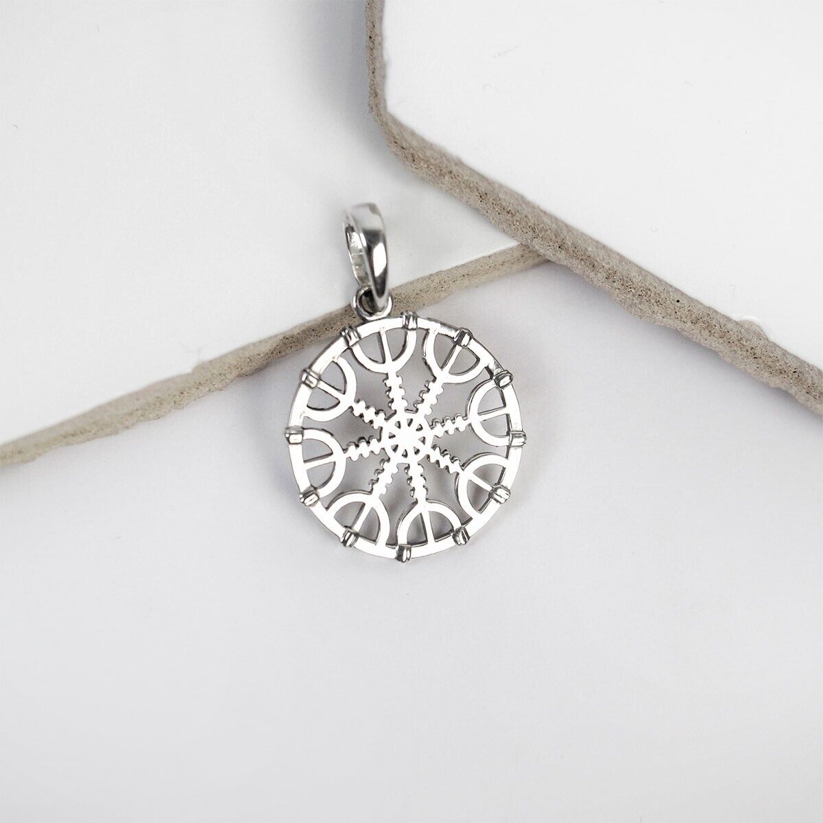 Amulet Helm of Dread Silver 925 Pendant Viking Rune Futark Pendant Necklace