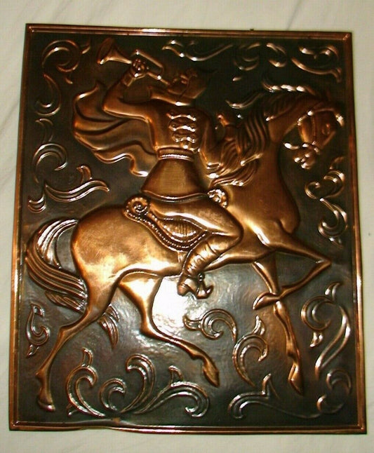 INCUSE STAMPING USSR RED TRUMPETER ON HORSE PROPAGANDA VINTAGE SOVIET STAMPING