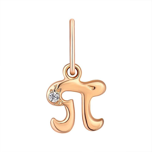 New Pendant - Letter P Name Girl Woman Necklace Jewelry Charm 14k gold (585)