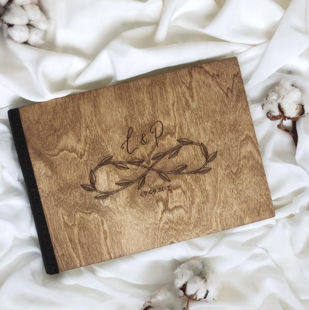 NEW 2022 - Wooden Photo Album Unique Holder Wedding Photoalbum Large 30x21.5cm