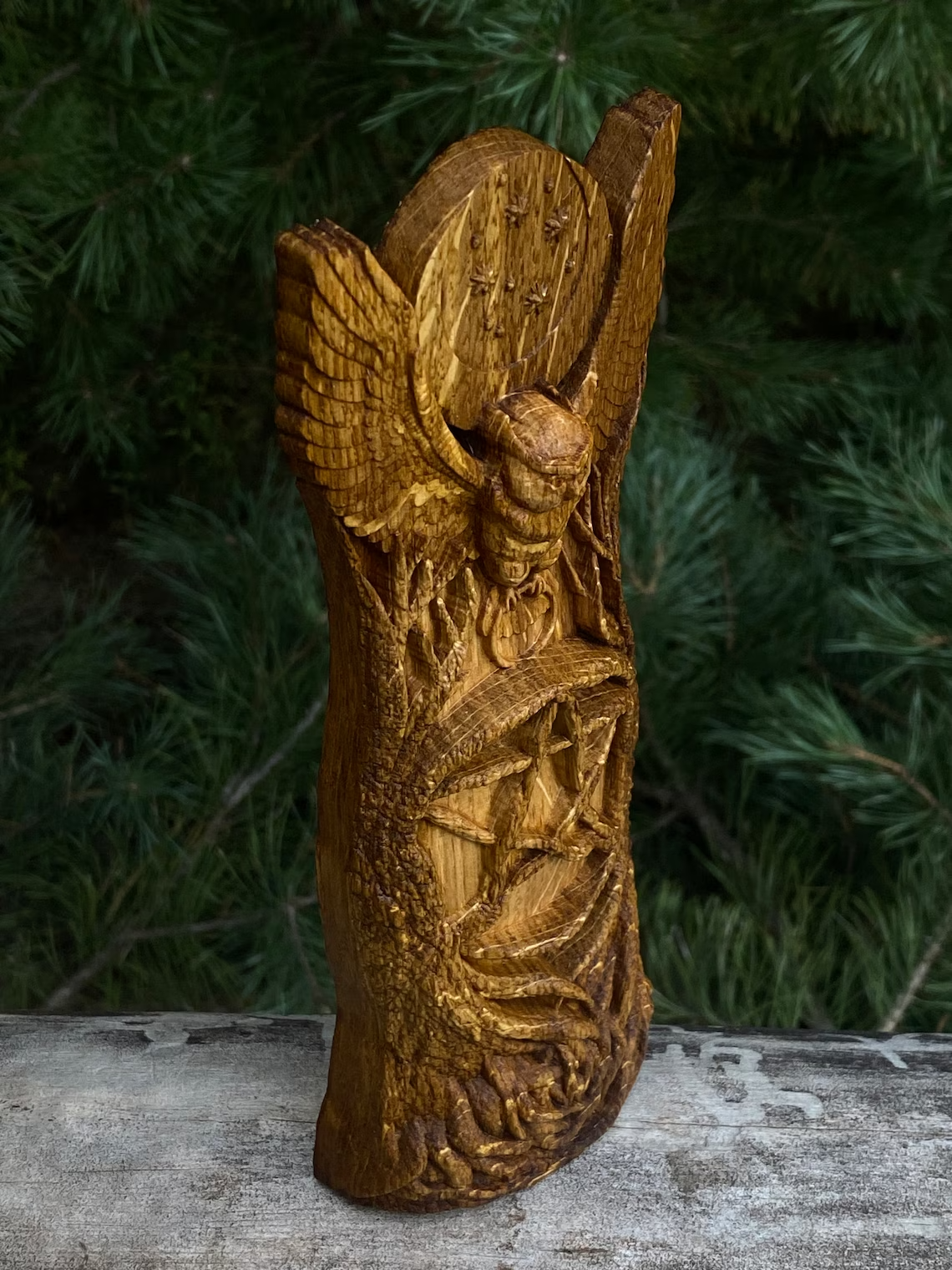 Hecate's Owl statue, Greek goddess, Pagan paganism God Altar sculpture Figurine