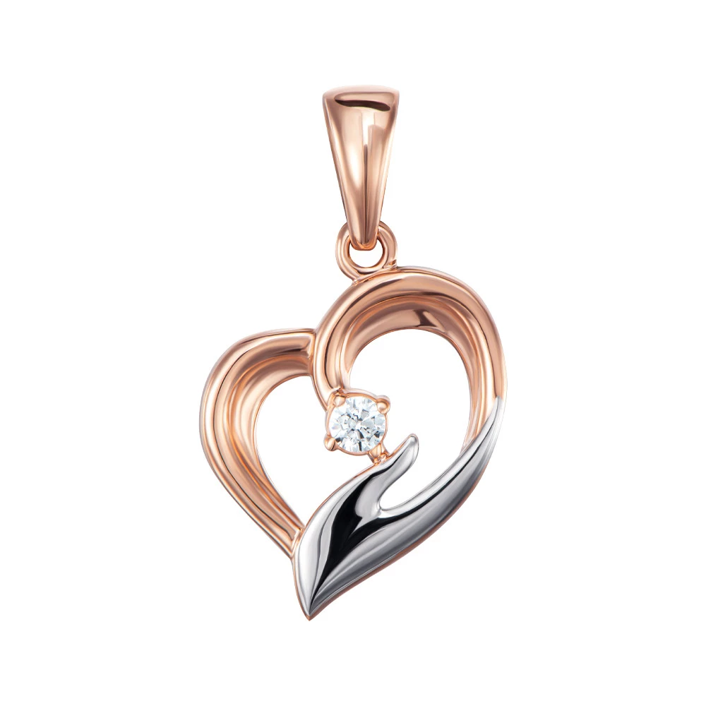Pendant Heart Women Girl Hand Love Gift Necklace Jewelry Charm 14k gold (585)