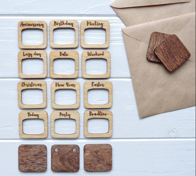 NEW 2022 - Wooden Perpetual Calendar with Magnets Exclusive handmade Big 50x25cm