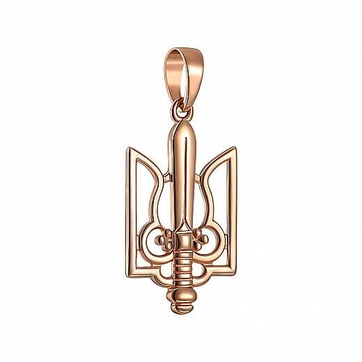 Pendant Ukrainian Trident Tryzub Sword Necklace Jewelry Charm 14k gold (585)