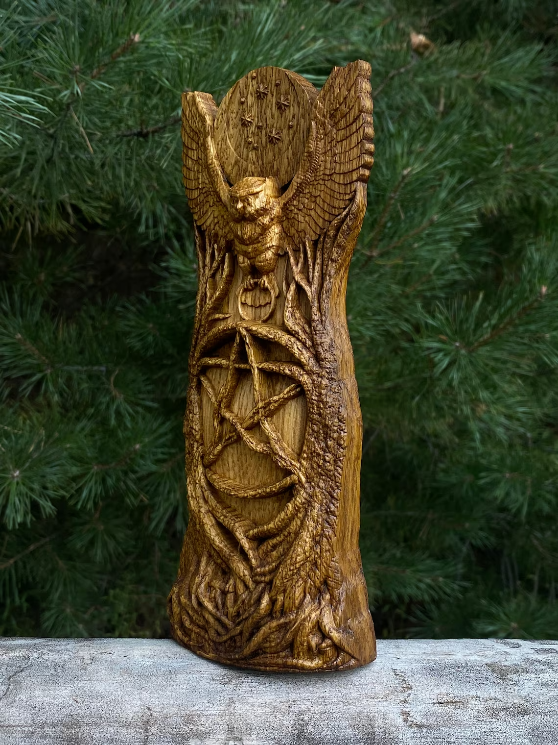 Hecate's Owl statue, Greek goddess, Pagan paganism God Altar sculpture Figurine