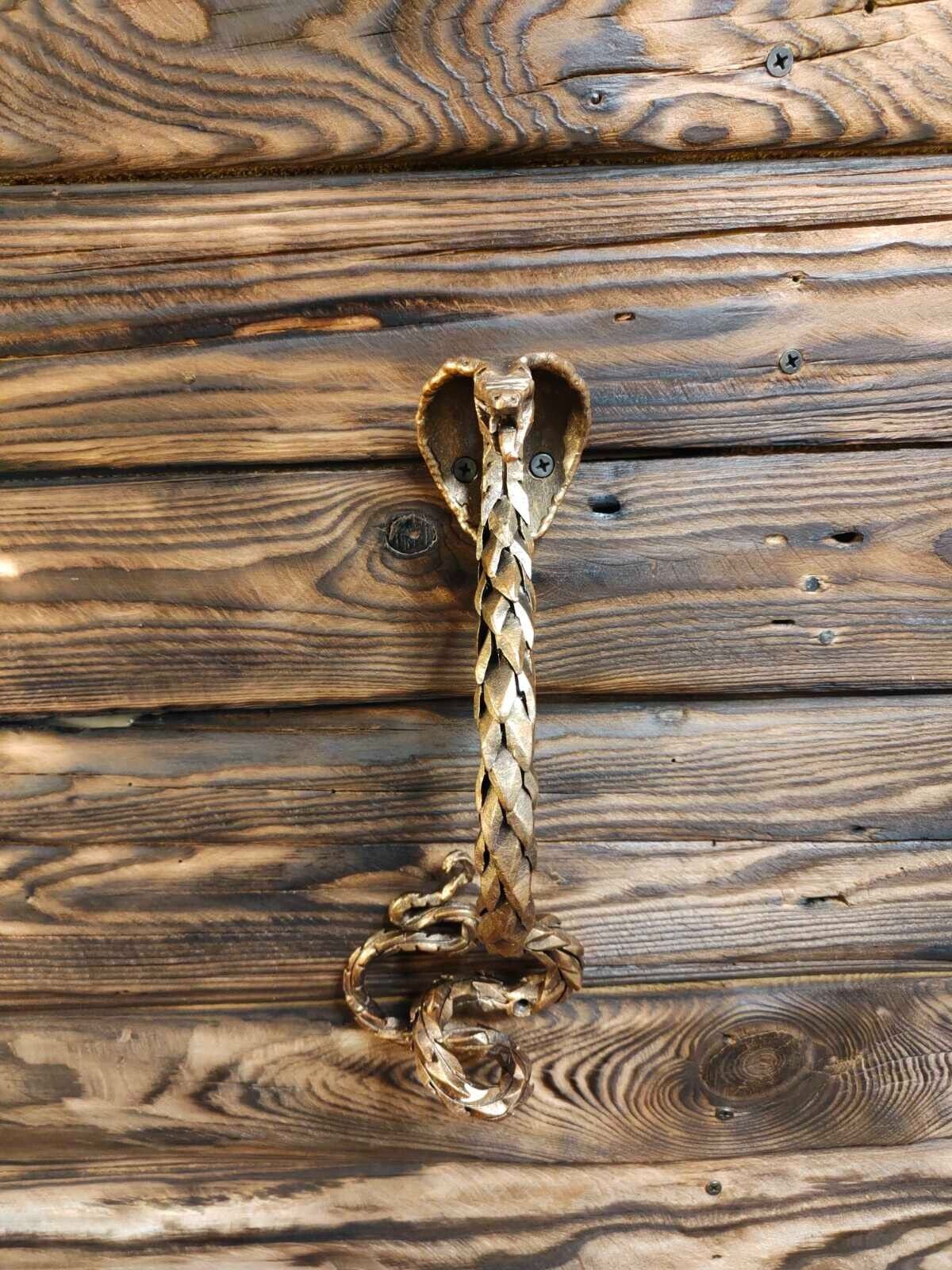 Handmade Push Pull Door - Cobra Handle - Hand Forged Wrought Iron Entrance Entry